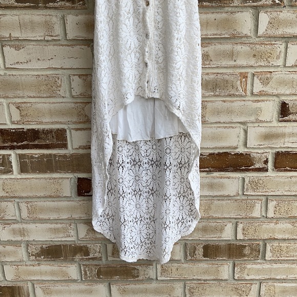 Jen’s Pirate Booty Maverick White Lace Sleeveless Hi Lo Dress Size Small - Picture 5 of 11